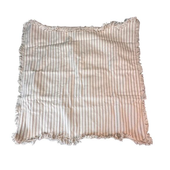 Throw Pillow Covers 26 Inch Square Khaki Tan Stripe Set of Two Decorative Home - Picture 1 of 5